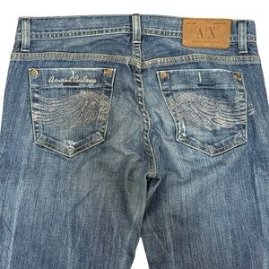 Armani Exchange bootcut jeans 6 reg blue distressed potassium streak USA denim